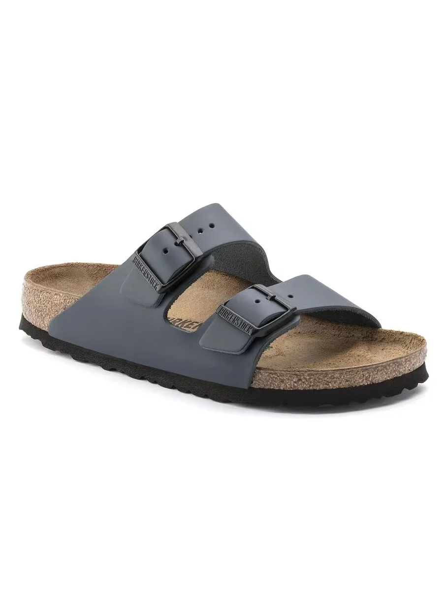Premium Two-Strap Natural Leather Sandals (Blue, Adult) sawu6