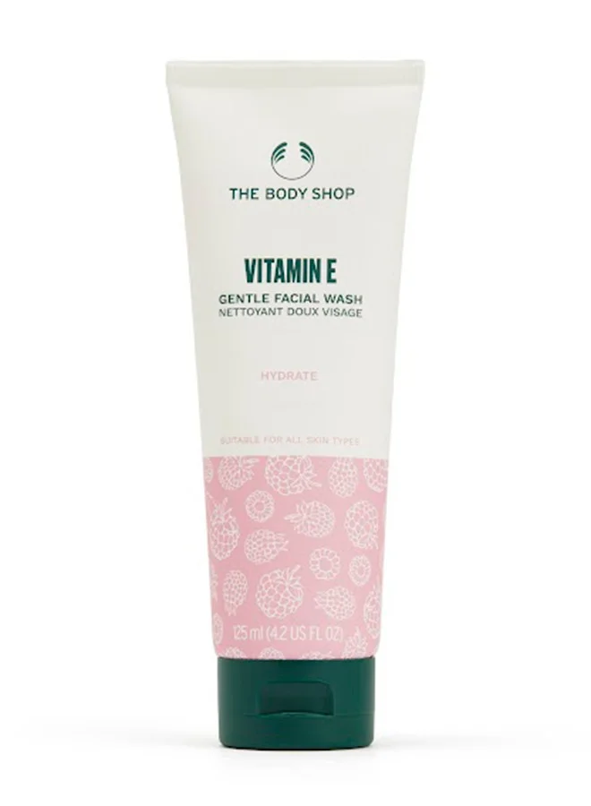 The Body Shop Vitamin E Gentle Face Wash Hydrating Facial Cleanser with Raspberry Seed Oil for All Skin Types (125 mL) sjkut