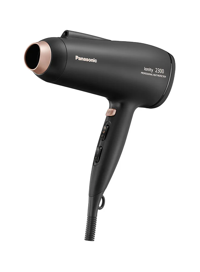 Premium 2300W Ionic Hair Dryer with Professional Heat Protection and Dual Attachments (Black) ueow3