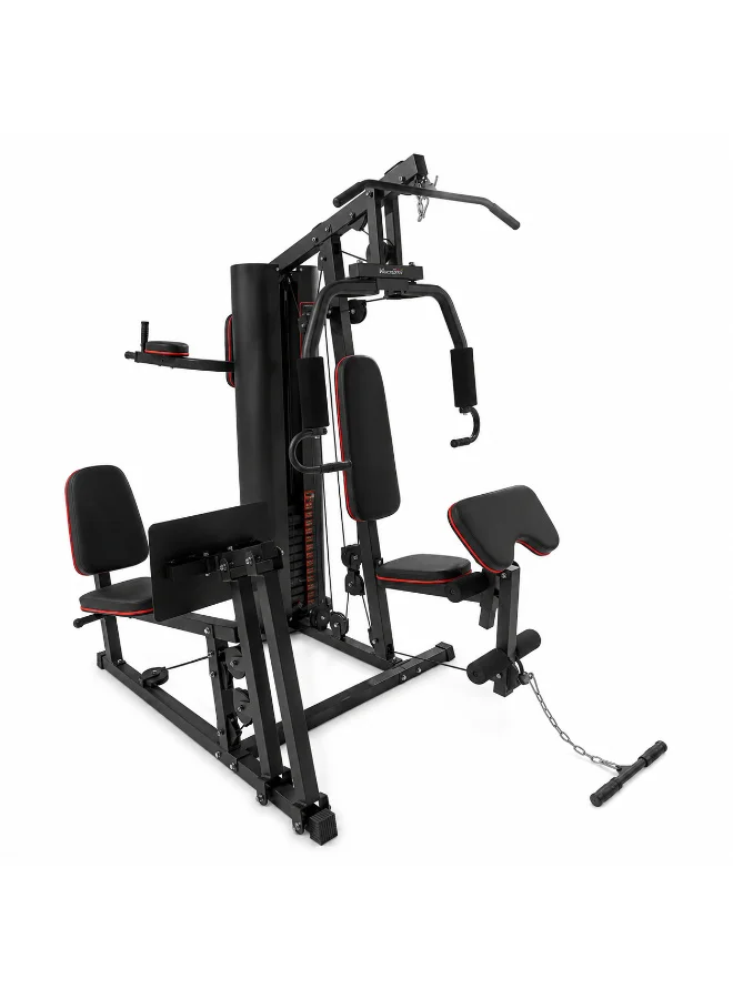 Multi-Station Strength Training Home Gym System with 60kg Weight Stack (Professional Grade, Heavy-Duty Steel) g2qvw
