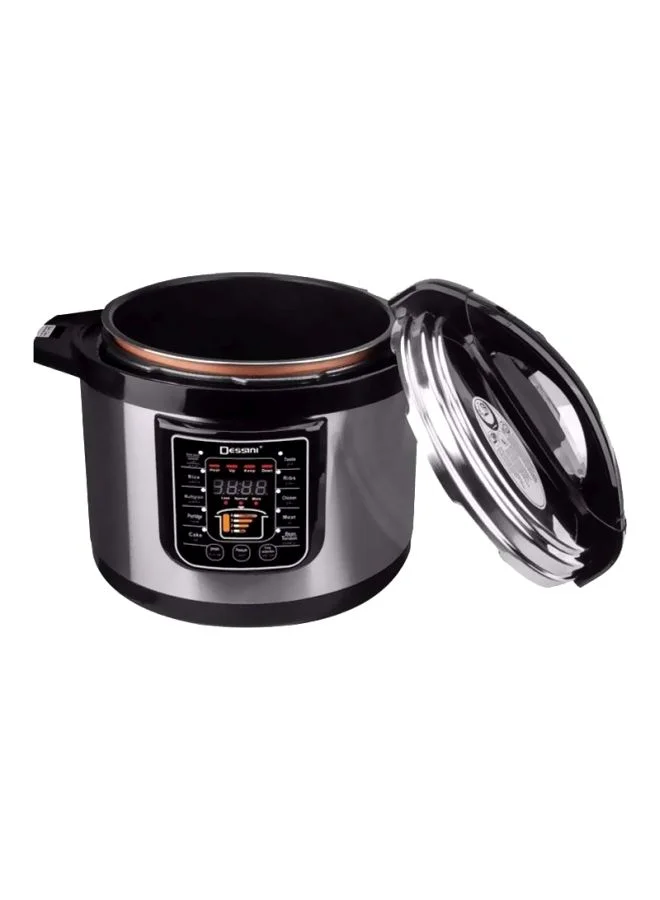 DESSINI Electric Pressure Cooker Premium Stainless Steel Multi-Cooker for Kitchen (Silver/Black, 10 L) gpsxu