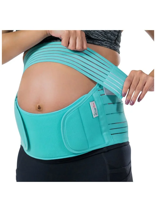 COMFY MOM Maternity Belly Support Band for Pregnancy Back Pain Relief (Dark Mint, Medium) ayci0