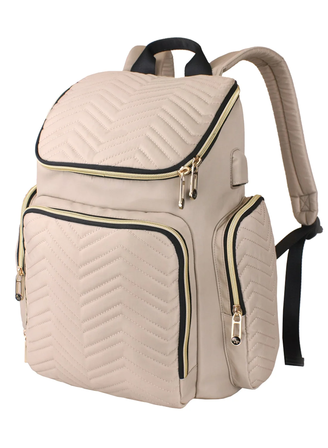 Little Story Georgia Diaper Bag with Changing Pad and Stroller Hooks (Ivory, One Size) vfc5w