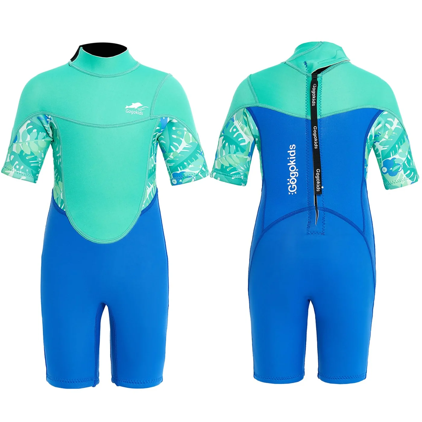 Gogokids Kids Shorty Wetsuit 2.5mm Neoprene Thermal Swimwear for Swimming Snorkeling and Surf (Green, 2-3 Years) 1ak8f