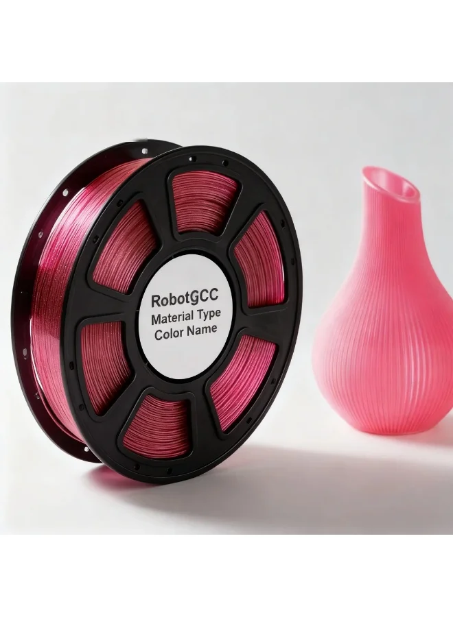 Robotgcc PETG 3D Printing Filament (Crystal Pink, 1.75mm, 1kg) Premium Smooth Extrusion Material for FDM Printers hefcj