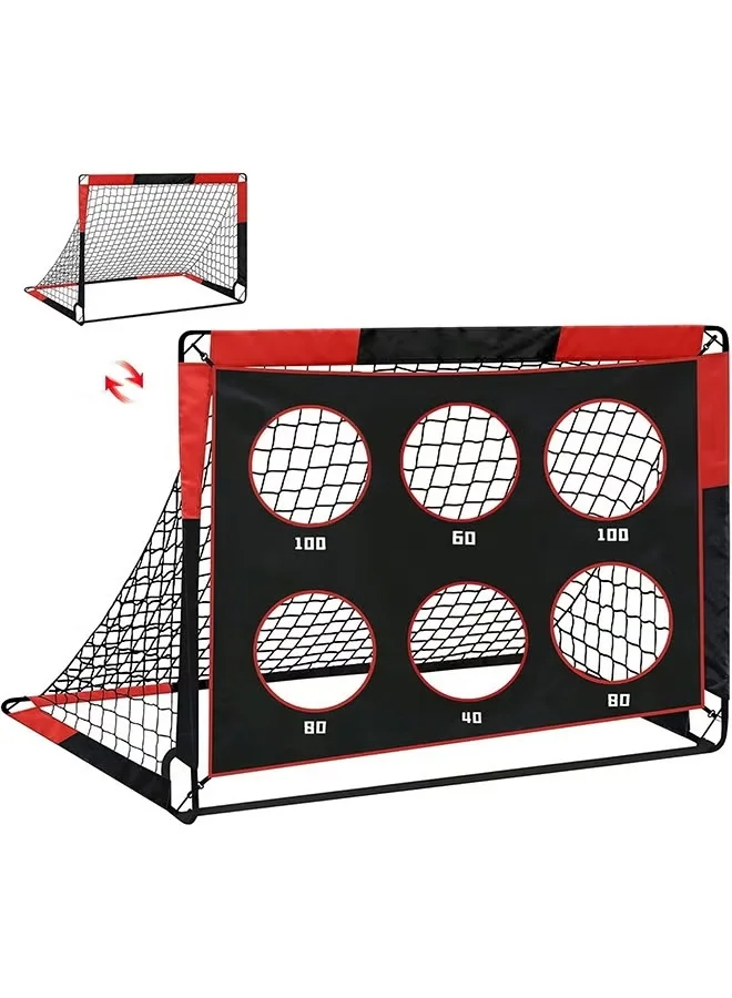 WALALLA Pop-Up Football Goal 2-in-1 Training Net Portable Foldable Soccer Goal for Garden and Indoor Use (150x120x120 cm) 977ph