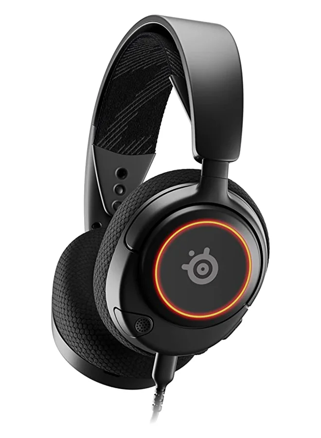 Premium Multi-System Gaming Headset with Spatial Audio and RGB Lighting (Black, Lightweight) sz1wi