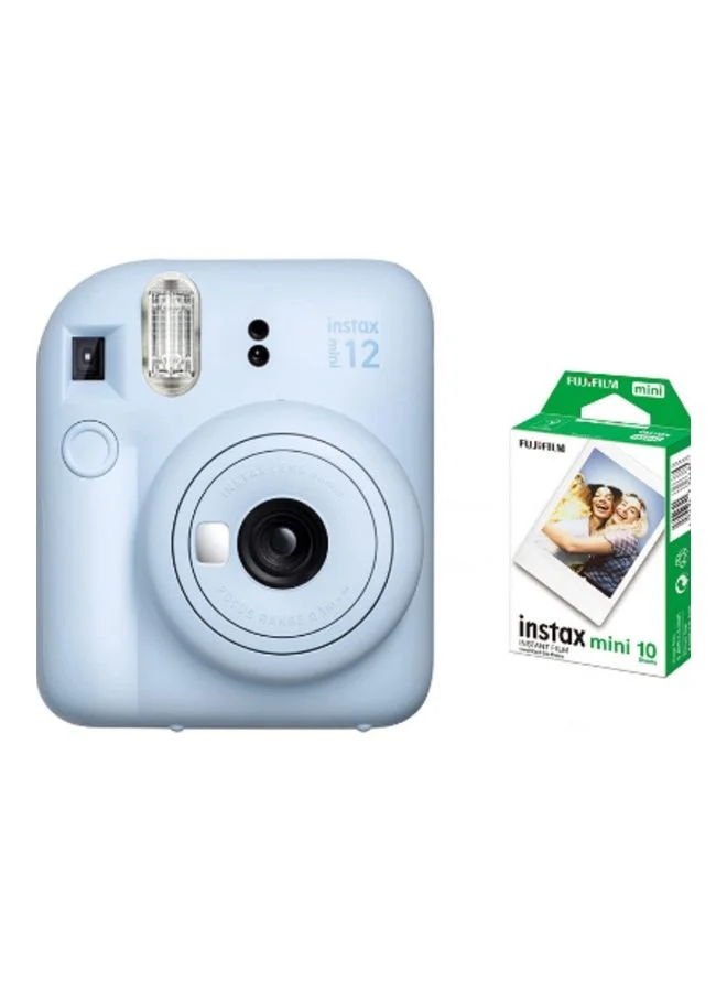 Instant Film Camera Compact Portable Photography Device (Pastel Blue, 10 Film Sheets) miep7
