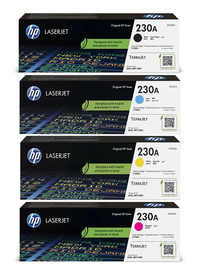 Premium Replacement Toner Cartridge Set for Laserjet Pro 4203 and MFP 4303 Series (Black, Cyan, Magenta, Yellow, 4-Pack) fjkbp