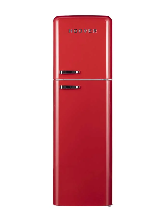 HOOVER Retro Style Top Mount Refrigerator, Total No Frost, Humidity Control, Premium Metal Handle (Red, 326 L) s36sq