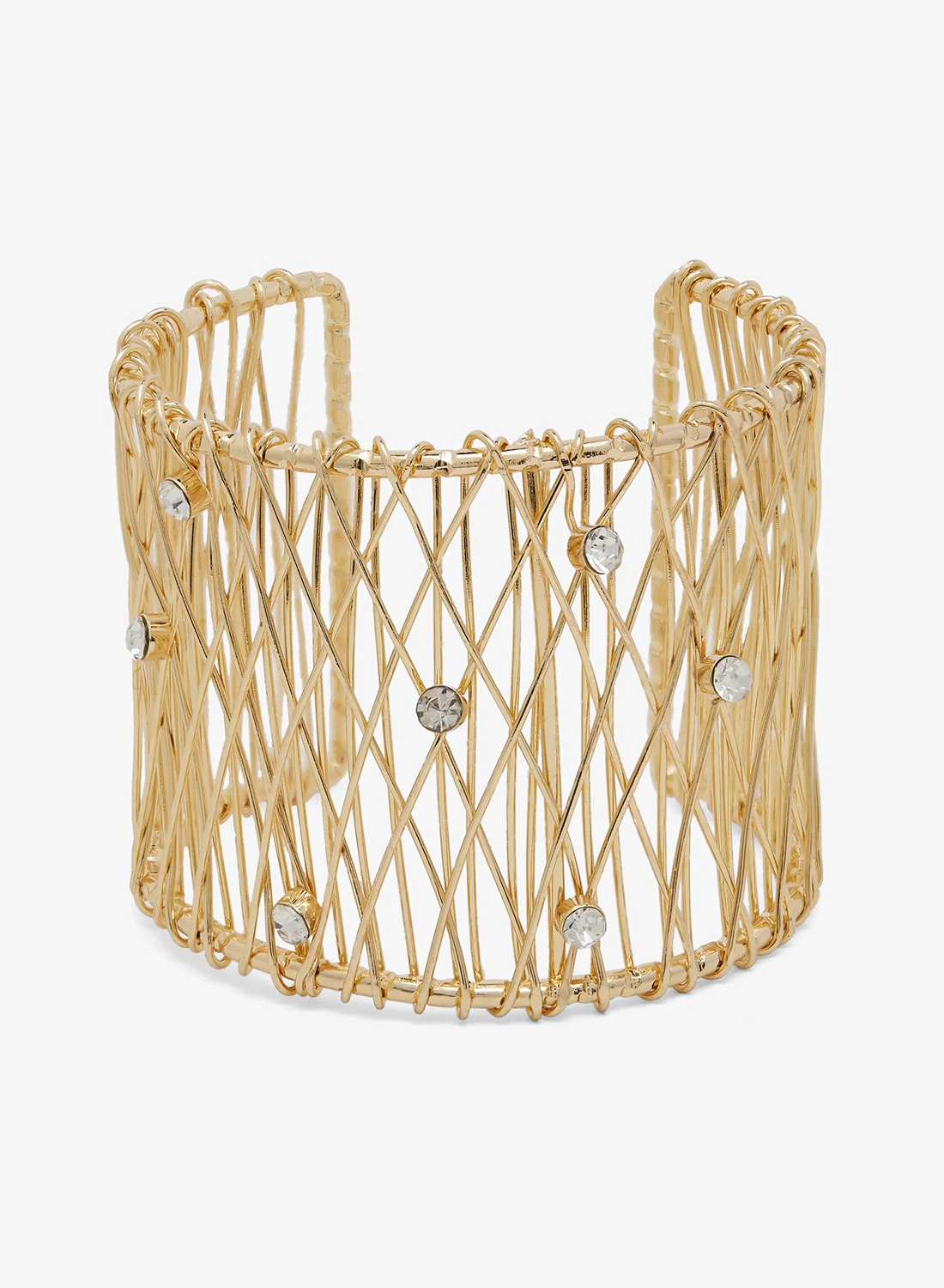ELLA Gold Tone Cuff Bracelet with Rhinestone Detail Premium Jewelry for Women qp210
