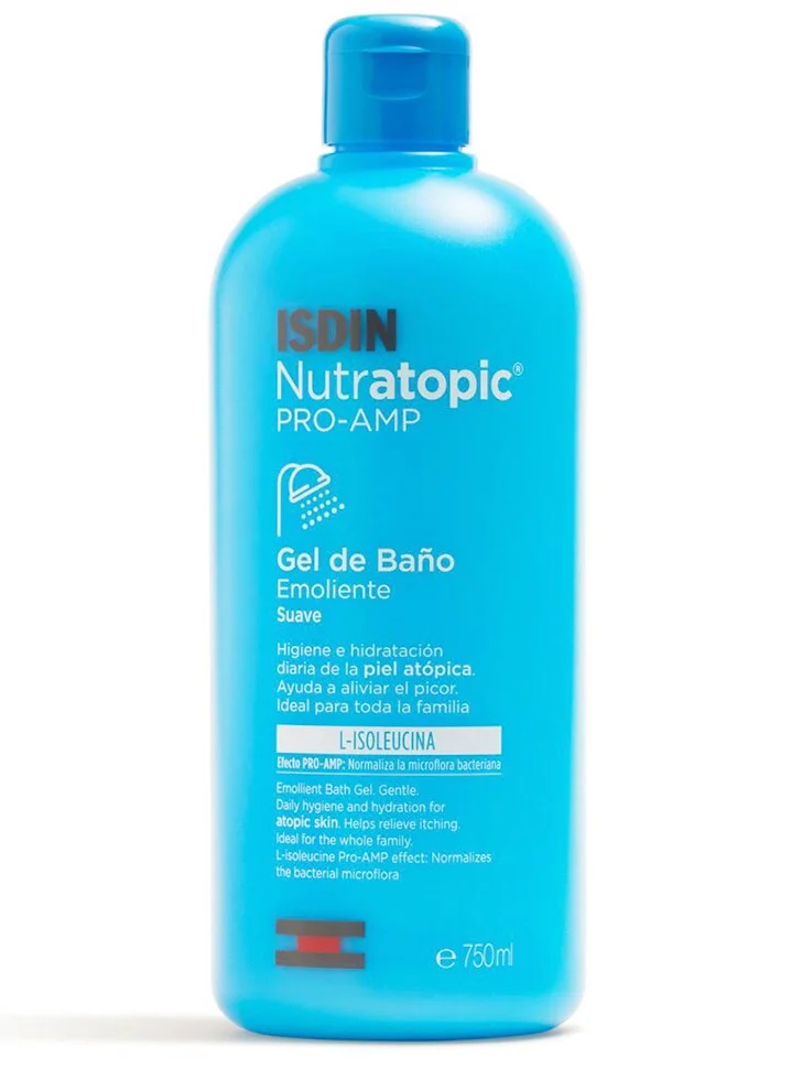 ISDIN Nutratopic Pro AMP Bath Gel Gentle Cleansing Formula for Dry and Sensitive Skin (400 mL) acogp