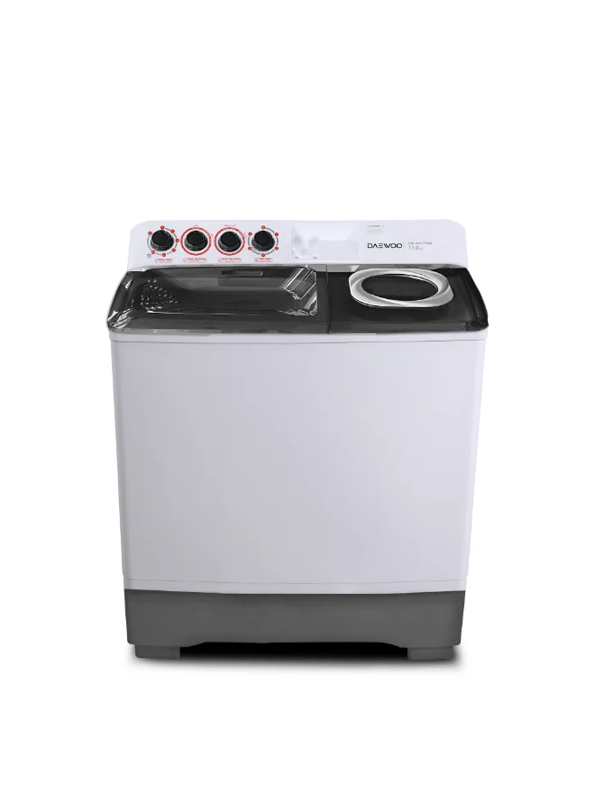 Semi-Automatic Washing Machine with 11kg Wash and 7kg Spin Capacity (White, 11kg) tkmau