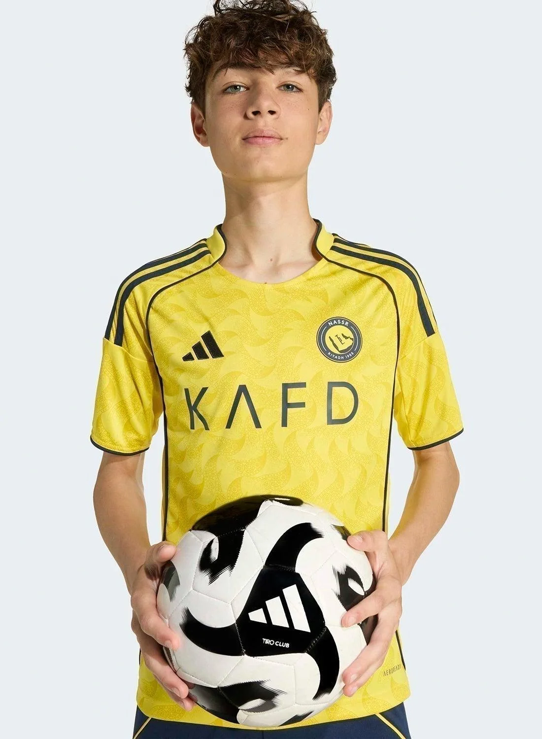 Sport Al Nassr FC 2025/2026 Home Jersey Kids Premium Breathable Football Kit (Yellow, 140 cm) 3g43h