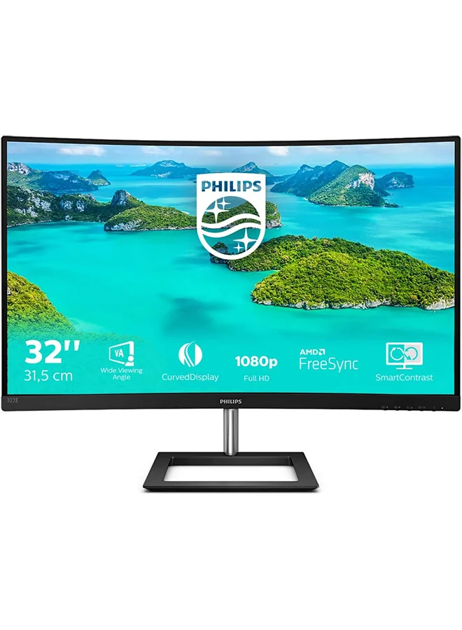 Professional 32-inch Super-Curved Frameless Full HD VA Monitor, Adaptive-Sync 75Hz Display (Black, 81cm) dzdm9