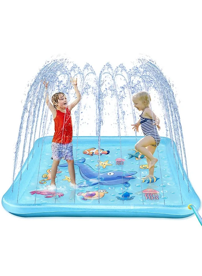 Growsland Inflatable Splash Pad Sprinkler Mat for Kids Outdoor Water Play (67 inch) tlqrk