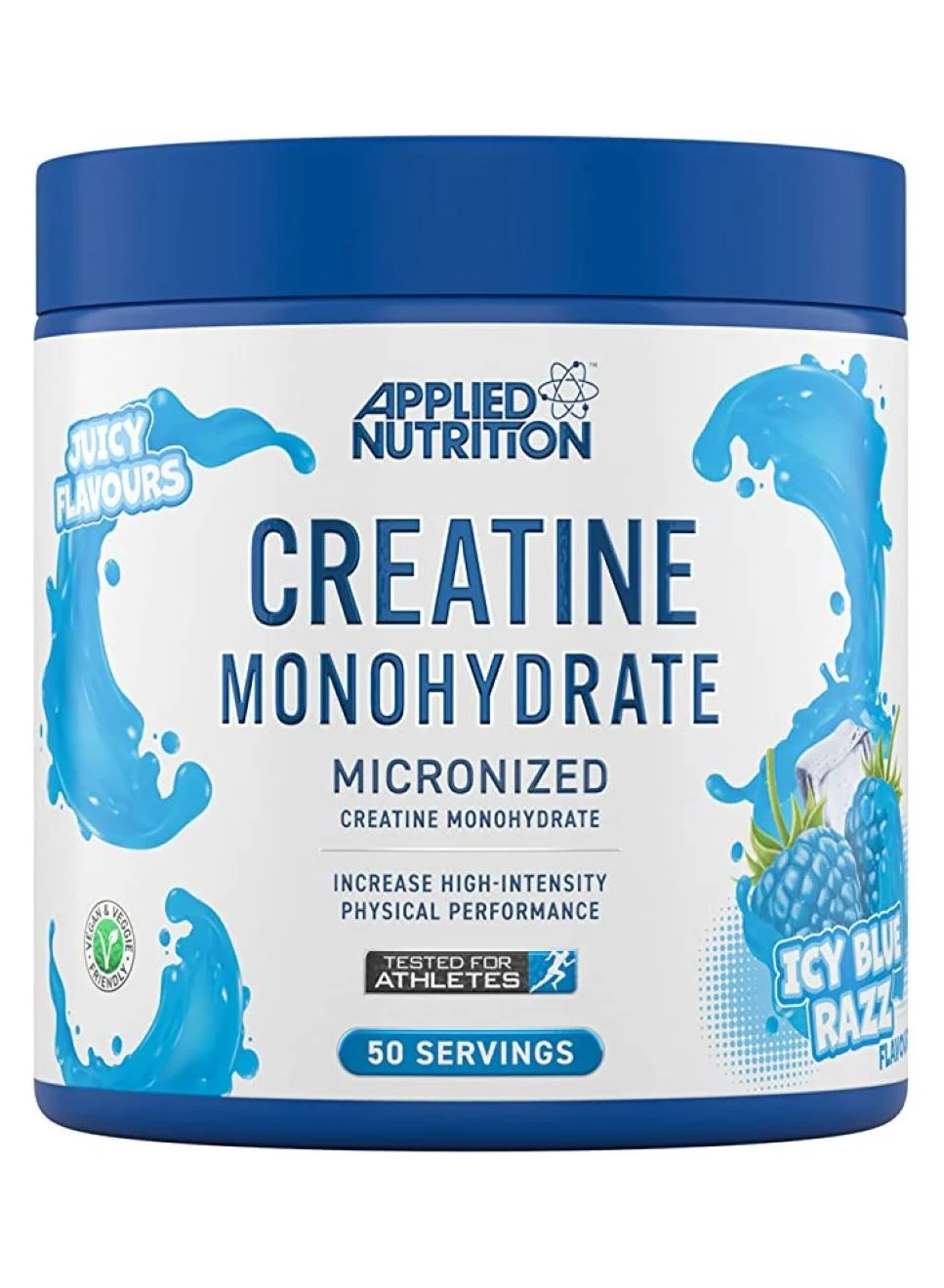 Applied Nutrition Micronized Creatine Monohydrate Powder (Icy Blue Razz, 250g) 5prov
