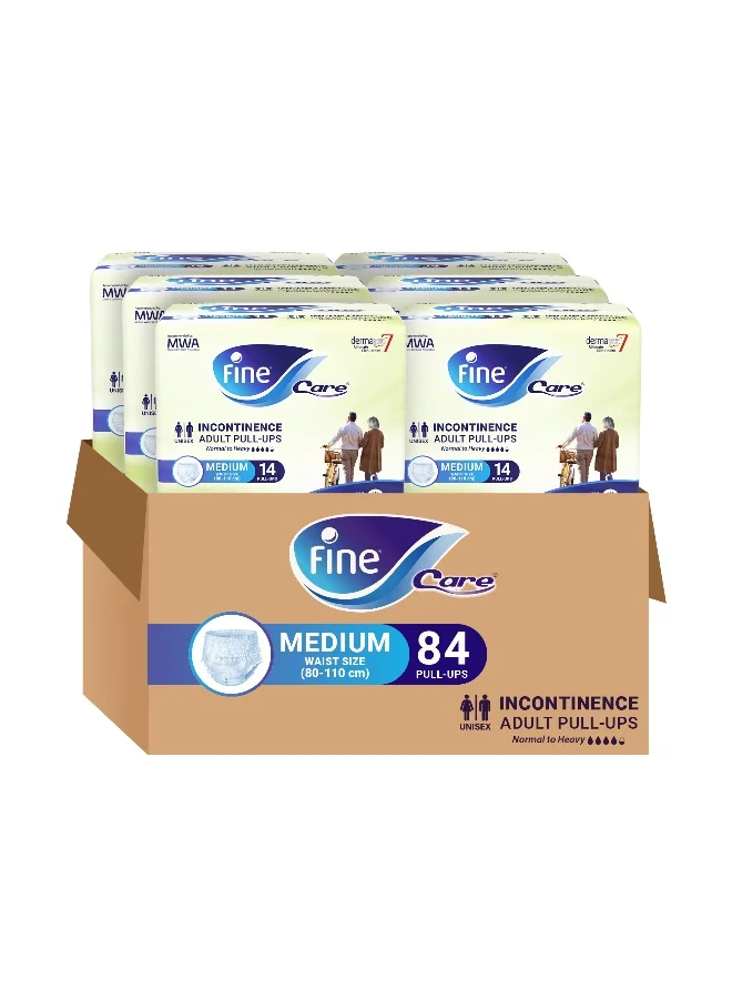 Fine Care Adult Incontinence Pull-Up Pants Premium Absorbent Underwear (Medium, 80-110cm, 84 Count) br3zp