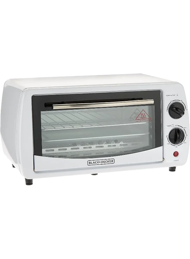 Premium Multifunction Electric Countertop Oven with Double Glass Door for Toasting Baking and Broiling (White, 9 L, 800 W) u8z0a