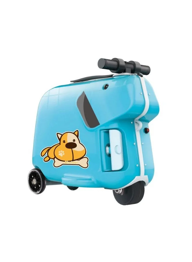 Kids Electric Ride-On Travel Luggage Scooter with Removable Battery (Blue, 15L) mj3ys