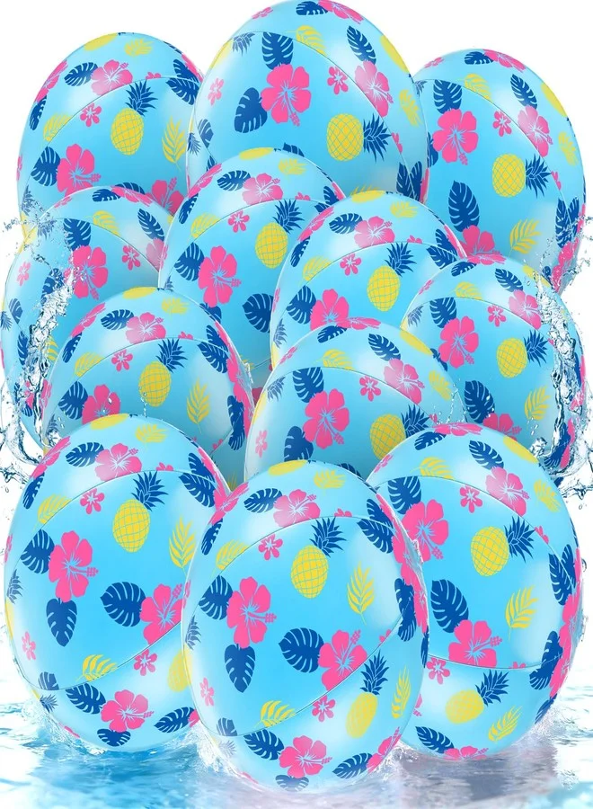 Arrowbash Hawaii Cartoon Beach Ball Set (Blue, 12 Pack, 20 cm) Premium Summer Pool Party Decorations and Outdoor Game Favors q1rm3