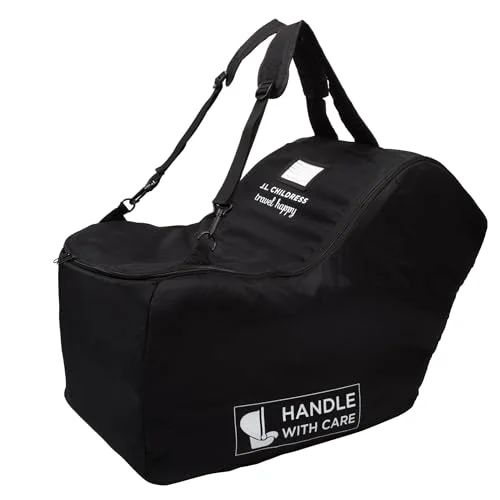 J.L. Childress Padded Infant Car Seat Travel Bag Premium Protective Carrier for Airplane Travel (Black) fo2te