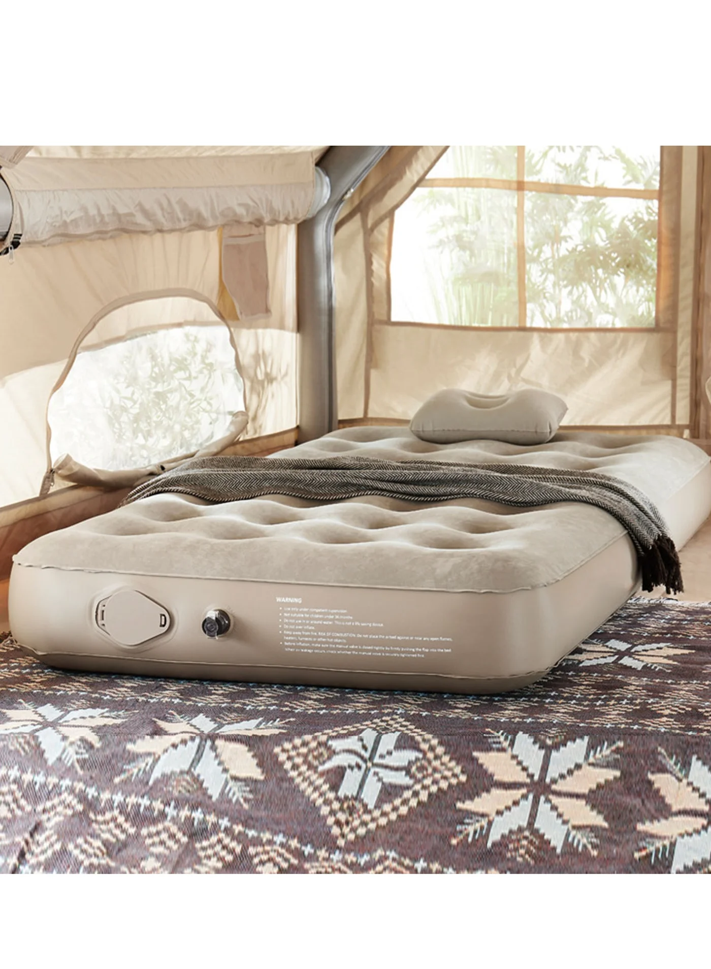 Arabest Inflatable Air Mattress with Built-in Pump, Durable Waterproof Surface for Camping and Home Use (190cm x 100cm x 25cm) uumme