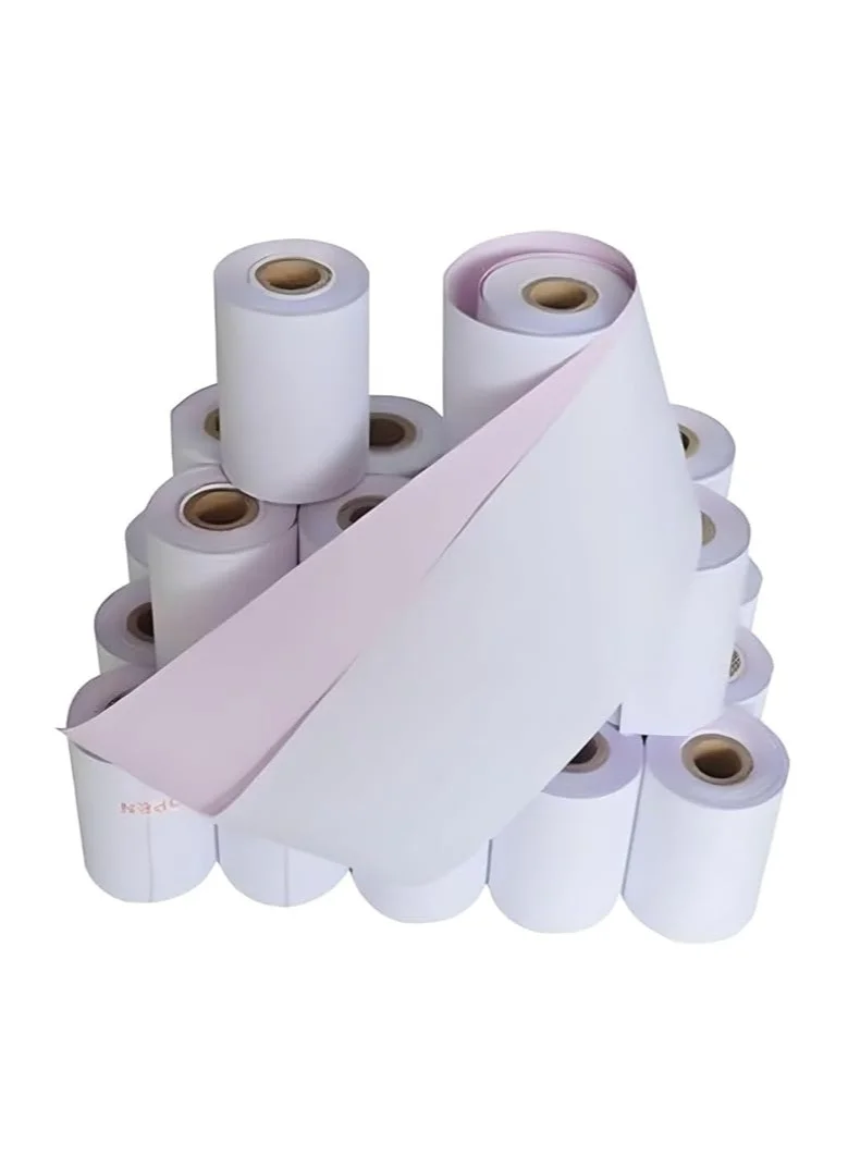 Terabyte Premium 2-Ply Carbonless Receipt Rolls for EPOS Kitchen Printers (76mm x 76mm, Pack of 20) jlhrg
