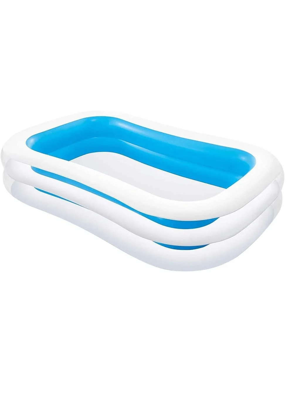 Family Inflatable Swimming Pool Large Rectangular Outdoor Water Play Center (229 cm x 229 cm x 56 cm) p3hz8