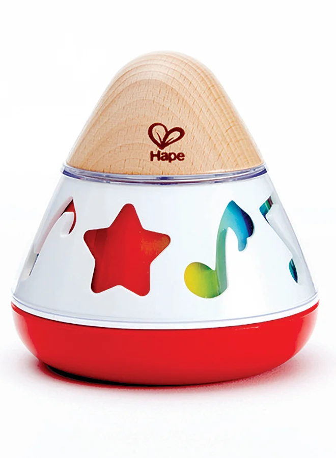 Hape Rotating Music Box Wind-Up Wooden Musical Toy with Soothing Melodies and Color-Changing Symbols (15 cm) kc0x3