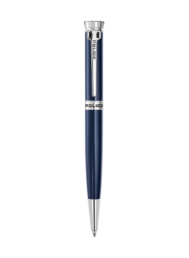 POLICE Gothic Ballpoint Pen Premium Blue and Silver Writing Instrument for Men (13 cm) kvcmy