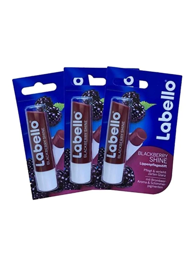 Labello Blackberry Shine Lip Balm Set (3-Piece, 14.4g) Moisturizing Tinted Lip Care for All Skin Types 1a6de