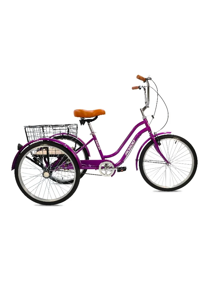 MOGOO Hauler Adult Tricycle Vintage Style Steel Frame With Rear Basket (26 Inch) mss8y