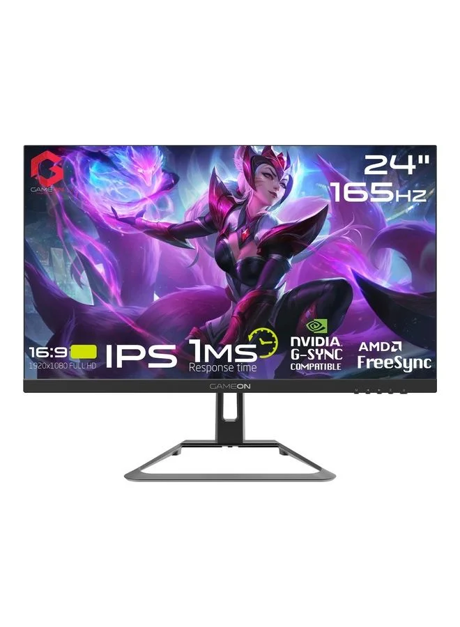 GAMEON 24-Inch FHD Flat IPS Gaming Monitor, 165Hz Refresh Rate, 1ms Response Time (Black, 24-Inch) cfd6p