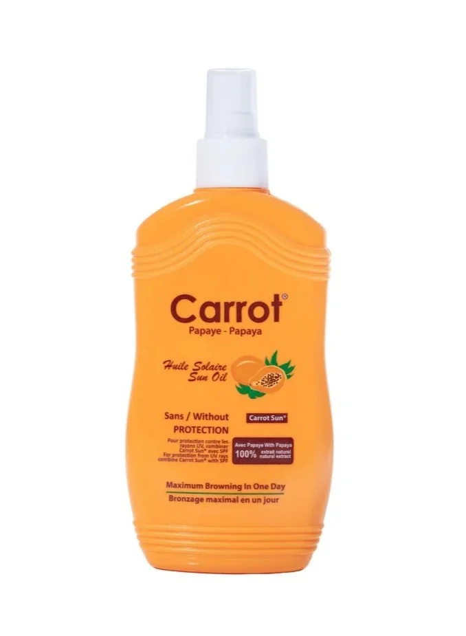 Carrot Sun Papaya Tanning Oil Premium Sun-Kissed Glow Formula (200 mL) goftz