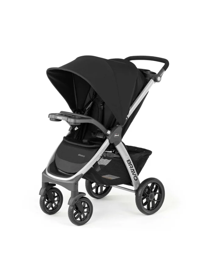 Premium Quick Fold Stroller with Suspension and Extendable Canopy (Black, Up to 22 kg) nrjaw
