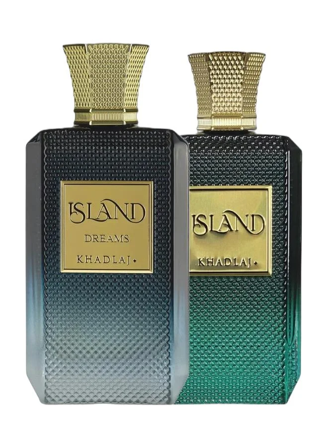 KHADLAJ Island Dreams and Island Extrait De Parfum Fragrance Set (2 x 100 mL) 5e8p3