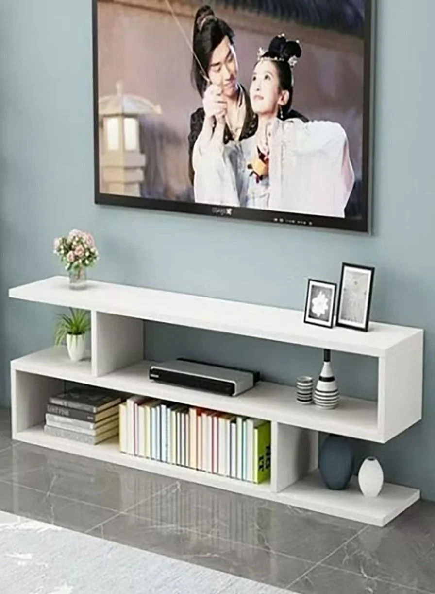 MODERN HOME TV and Coffee Table Set Modern Living Room Furniture (White, 100x24x53cm) ubsrn