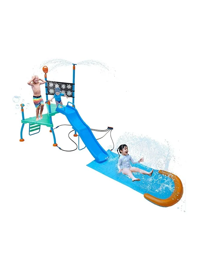 Premium Outdoor Water Park Shower Tower Playcenter with Splash Pad (Durable Plastic, Kids Activity Set) npaxn