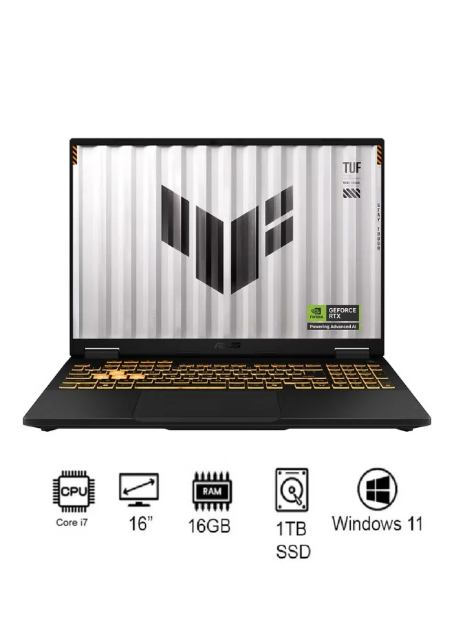 Premium 16-Inch Gaming Laptop, Intel Core i7-14650HX, 16GB RAM, 1TB SSD, 8GB RTX 5060 Graphics, WUXGA Display, Windows 11 Home (Jaeger Gray) 0ta68