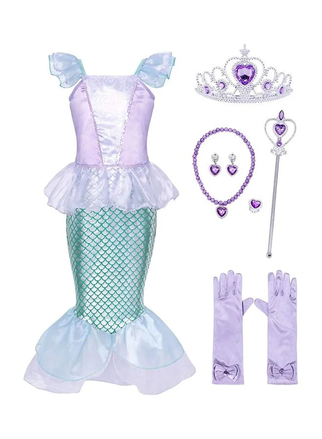 XiuWoo Mermaid Costume Set with Jewellery Accessories (Premium Fabric, 120cm) 8fjnz
