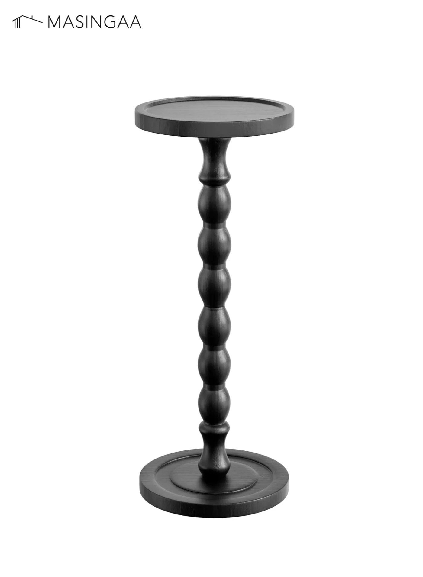 MASINGAA Solid Wood Coffee Table, Premium Sturdy Side Table for Living Room and Bedroom (Black, 40 cm x 40 cm x 45 cm) t1eru