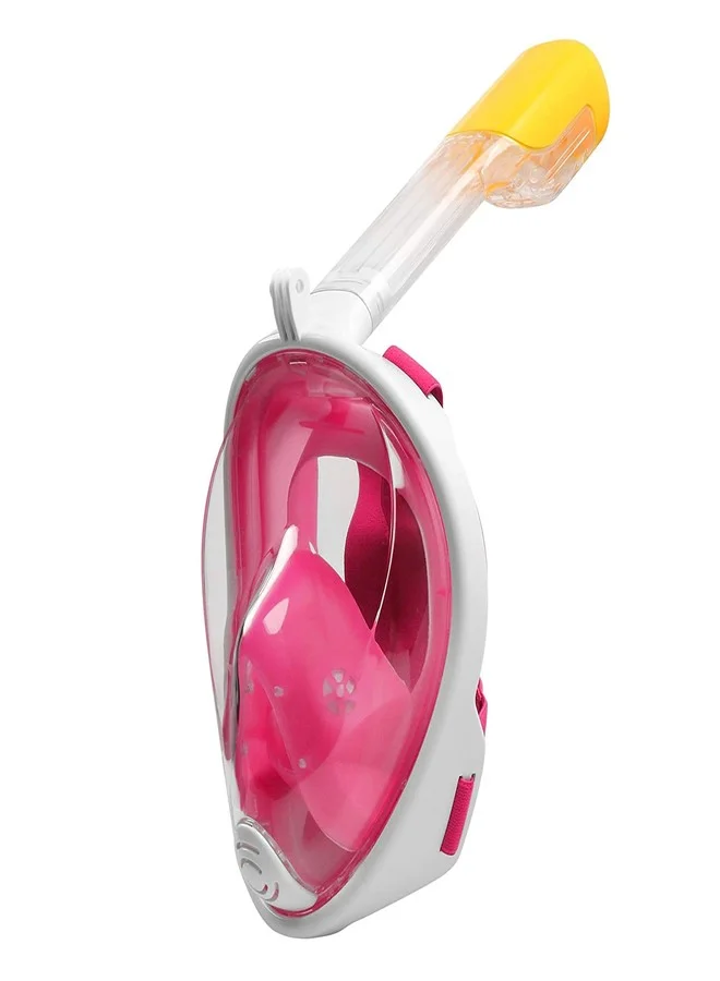 TRAY Full Face Snorkel Mask with 180 Degree Panoramic View and Camera Mount (Pink, S/M) m6251