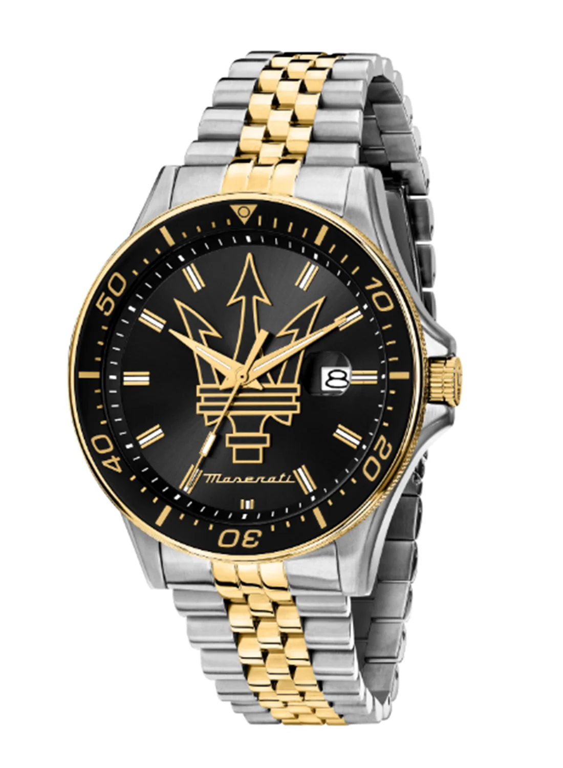 Premium Men's Gold Stainless Steel Watch with Black Sunray Dial (44 mm) bkl3d