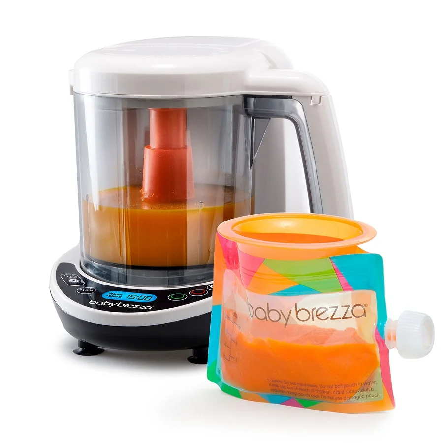 Premium Automatic Baby Food Maker Deluxe Steamer and Blender with Storage Pouches and Funnels (Single Pack) cn08j