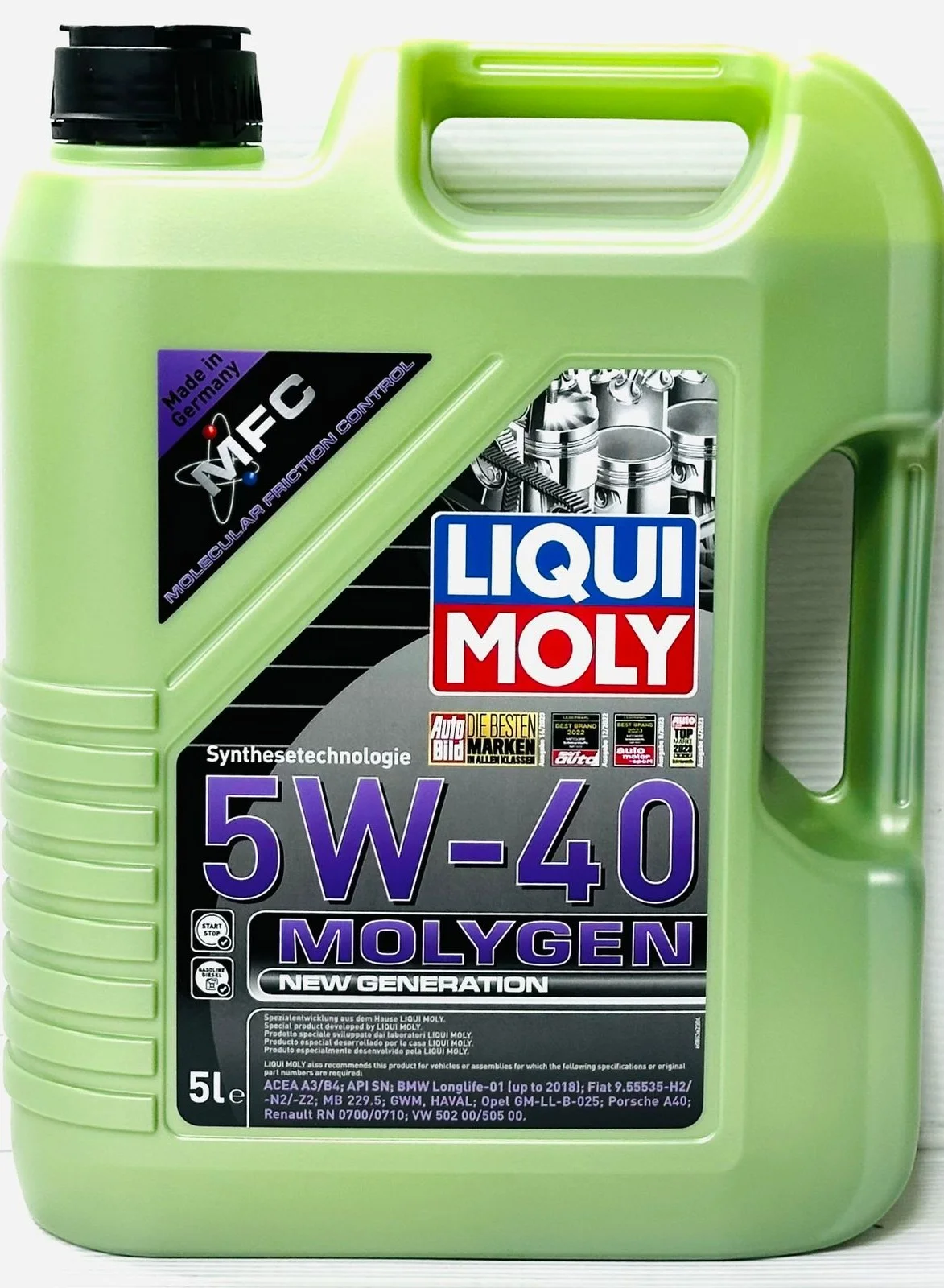 LIQUI MOLY 5W40 Molygen New Generation Fully Synthetic Engine Oil (5L) 3vt5v