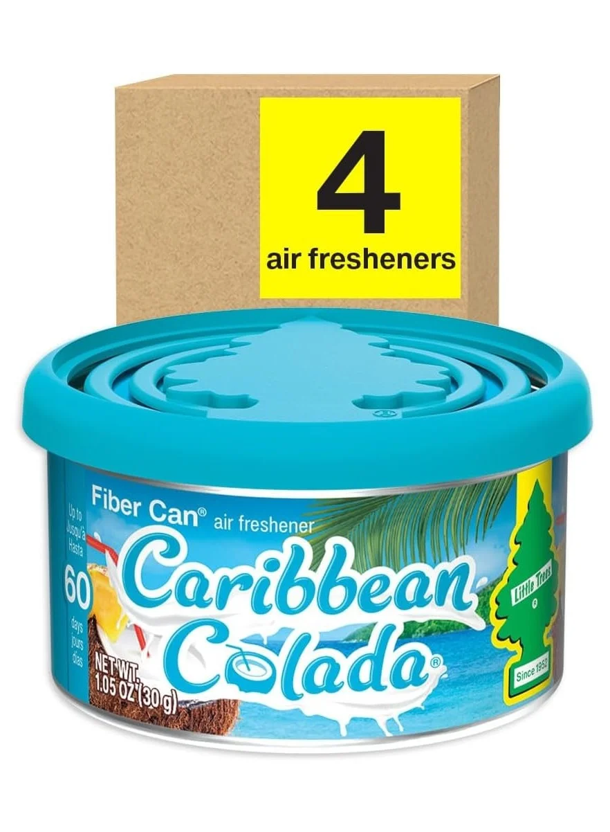Premium Car Air Freshener Fiber Scent Diffuser for Auto and Home Caribbean Colada (4 Pack) us7g5
