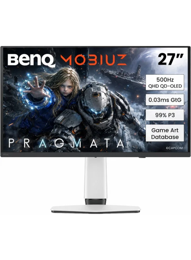 Premium 27-inch QD-OLED Gaming Monitor 500Hz 0.03ms Ultra-Fast Response Display with HDMI 2.1 and USB-C Connectivity (Black, 27 inch) snis3
