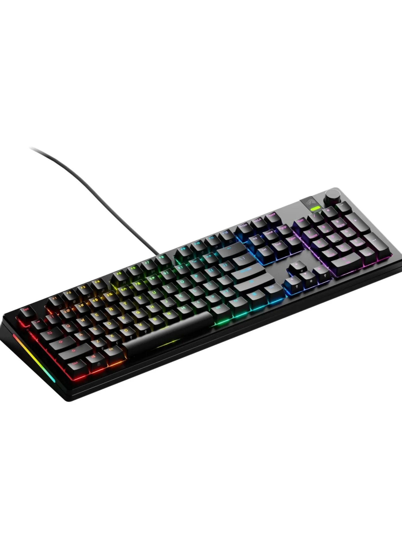 Premium Custom Mechanical Wired Keyboard with Volume Knob, Gasket Mount, Doubleshot PBT Keycaps, Aluminum Plate, Hotswappable Switches (Black, Full Size) 6sj2n