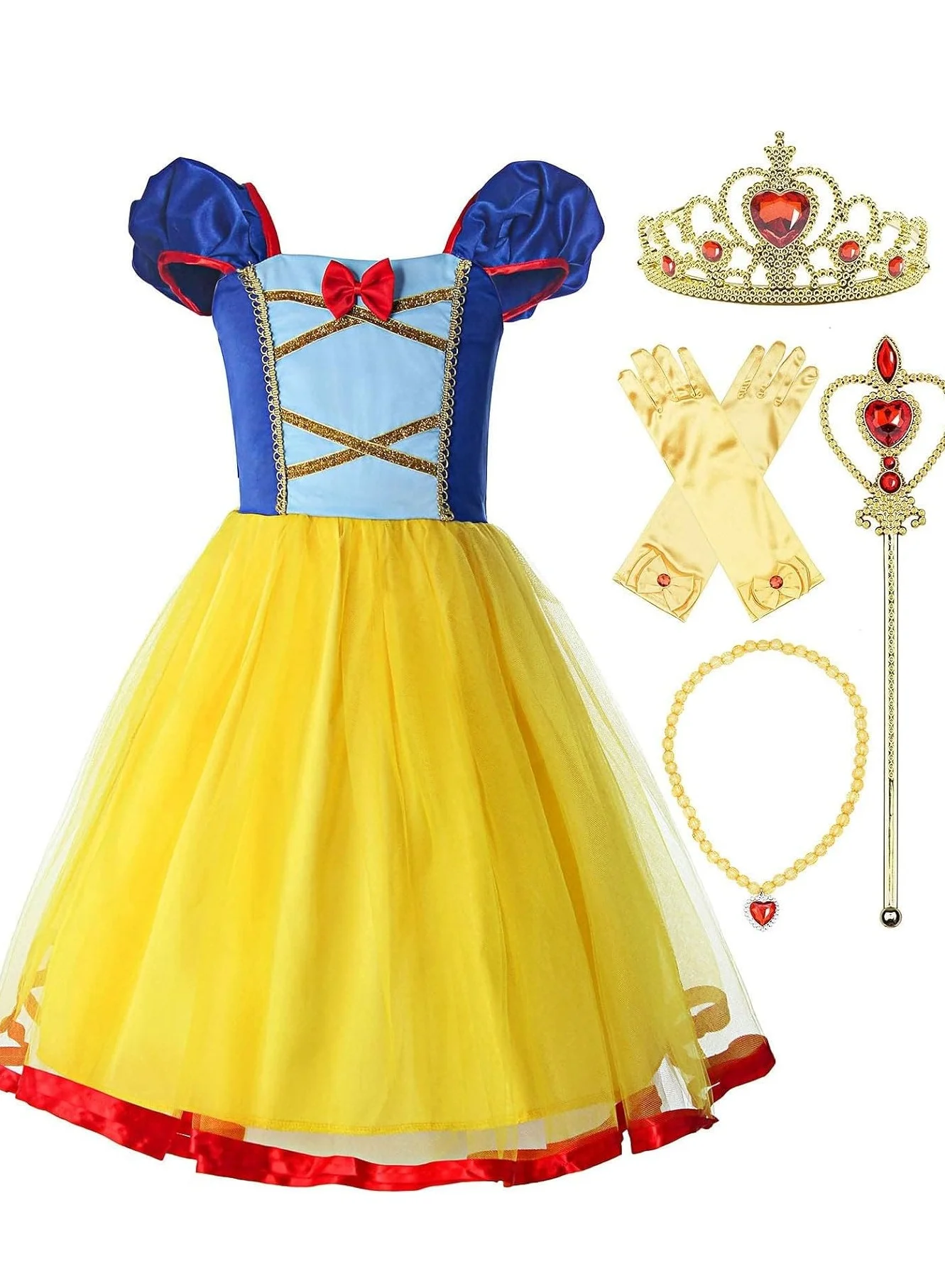Excefore Mermaid Princess Costume Dress Up Set with Accessories for Girls (130cm) b98q7